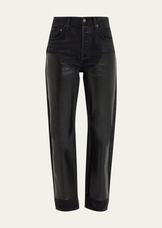 AGOLDE Ryder Straight-Leg Leather Patch Jeans