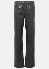 Agolde Sloane mid-rise leather straight pants