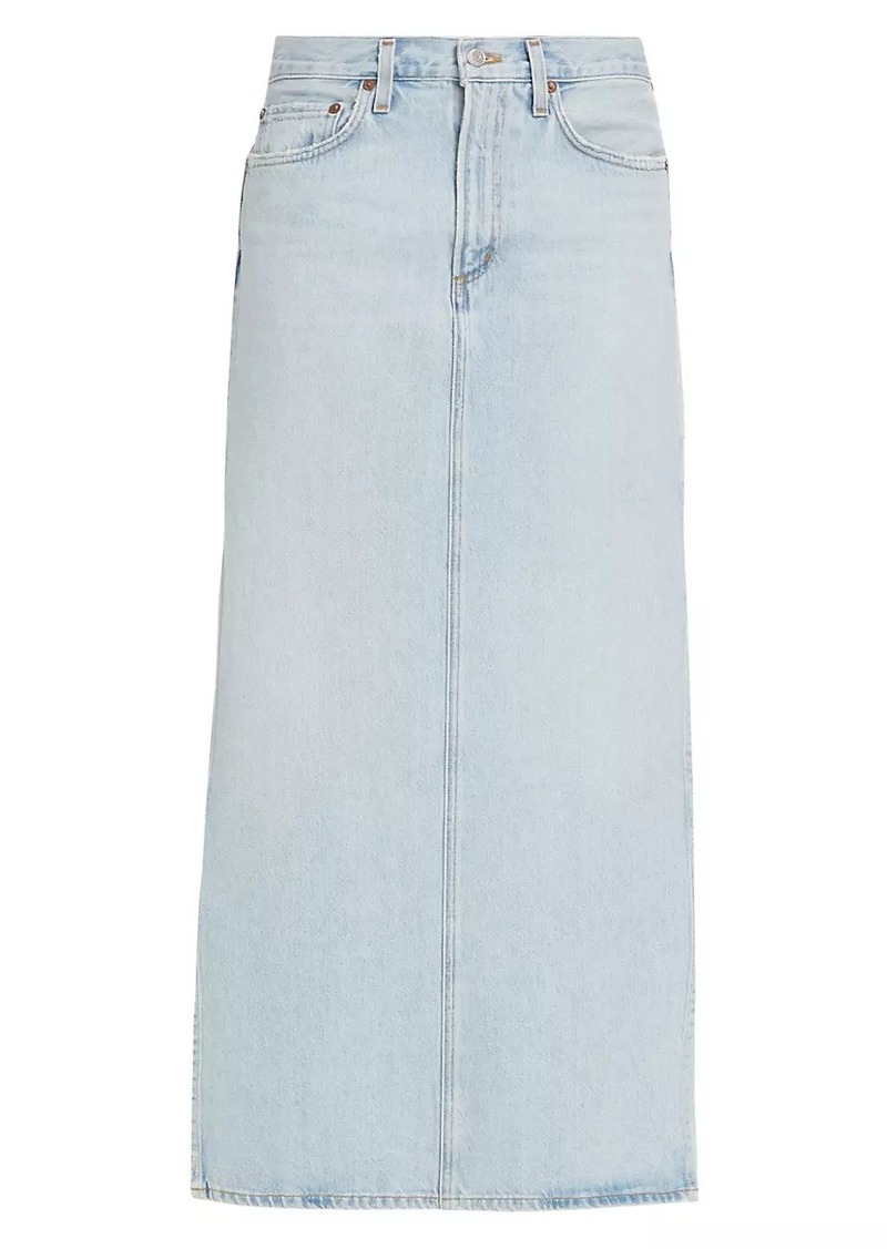Agolde Astrid Slice Cotton Denim Maxi Skirt