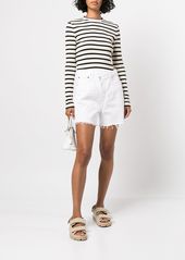 Agolde asymmetric-button denim shorts