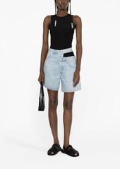 Agolde asymmetric denim shorts