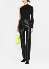 Agolde asymmetric recycled leather-blend trousers