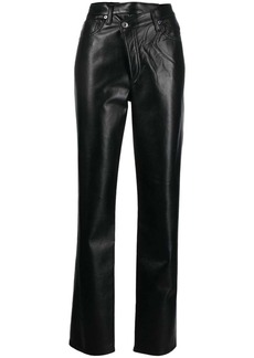 Agolde asymmetric recycled leather-blend trousers