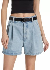 Agolde Becker Pleated Denim Shorts