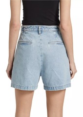 Agolde Becker Pleated Denim Shorts