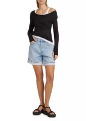 Agolde Dame Long Denim Shorts