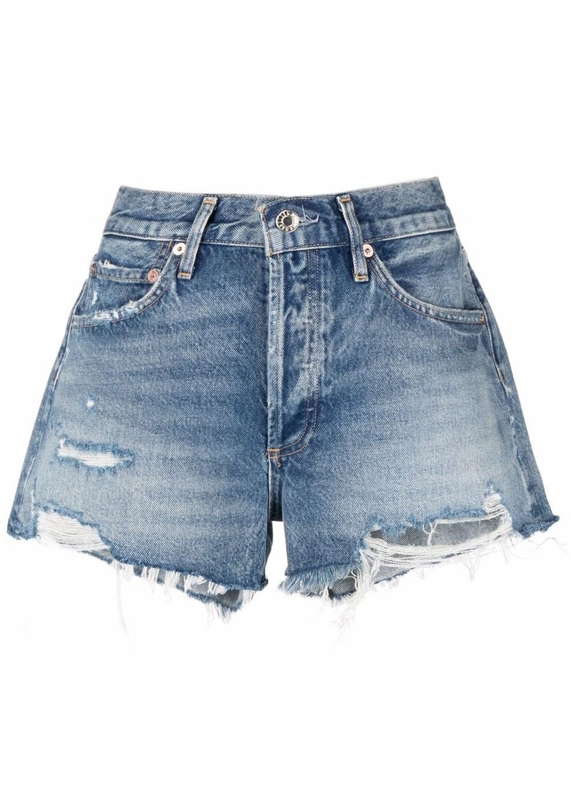 Agolde distressed denim shorts