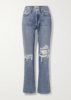 Agolde Net Sustain Lana Distressed Mid-rise Organic Jeans