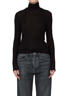 Agolde Pascale Turtleneck Top In Black