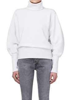 Agolde Ribbed Turtleneck Sweatshirt In White