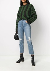 Agolde ripped high-rise cropped jeans