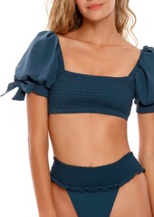 Agua Bendita Eileen Fera Puff Sleeve Bikini Top