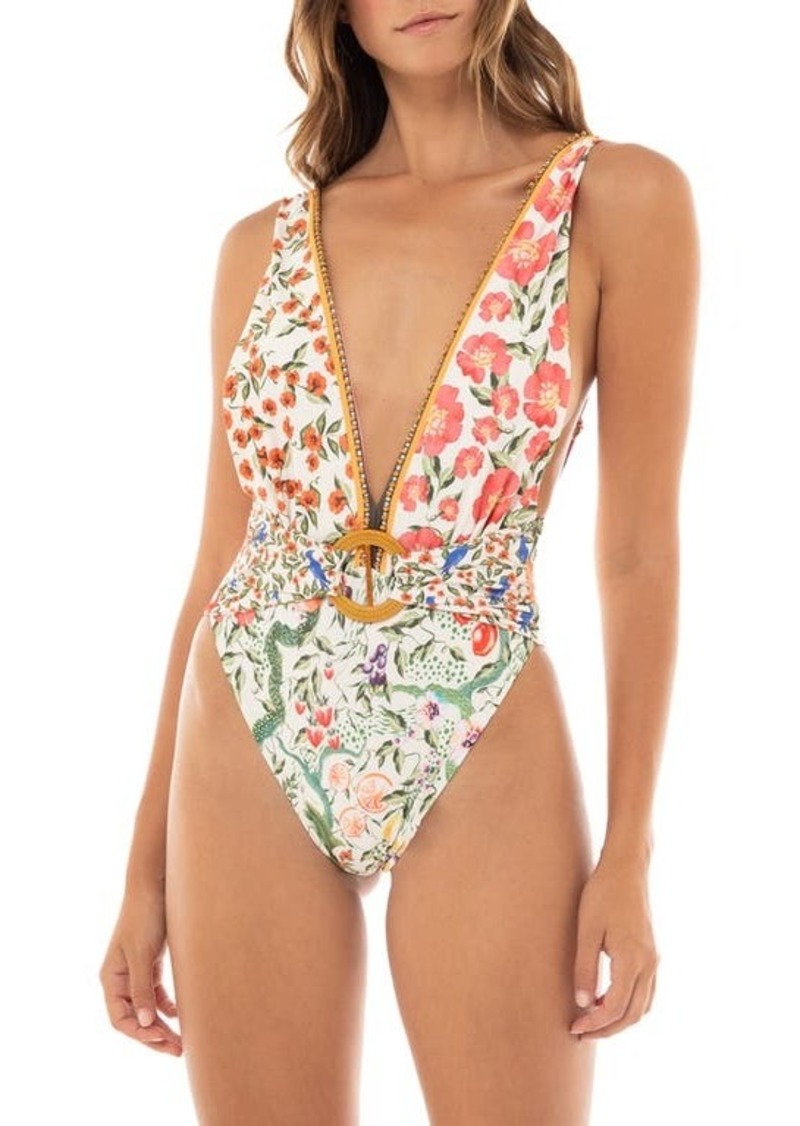Agua Bendita Ina Seed Belted One-Piece Swimsuit