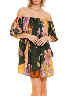Agua Bendita Liberty Vitero Floral Off the Shoulder Cover-Up Minidress