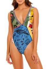 Agua Bendita Tulipa Tout Plunge One-Piece Swimsuit