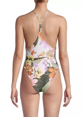 Agua Bendita Aloe Vitreo Floral Racerback One-Piece Swimsuit