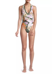 Agua Bendita Aloe Vitreo Floral Racerback One-Piece Swimsuit