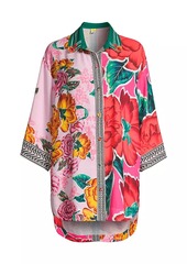 Agua Bendita Fiorever Chrissy Floral Three-Quarter Sleeve Top