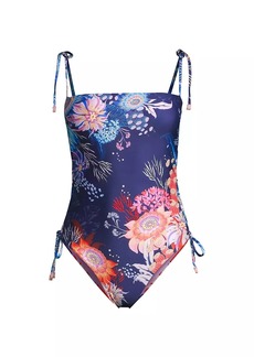 Agua Bendita Sandy Boreal Lace-Up One-Piece Swimsuit