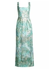 Aidan Mattox Abstract Jacquard Sleeveless Gown