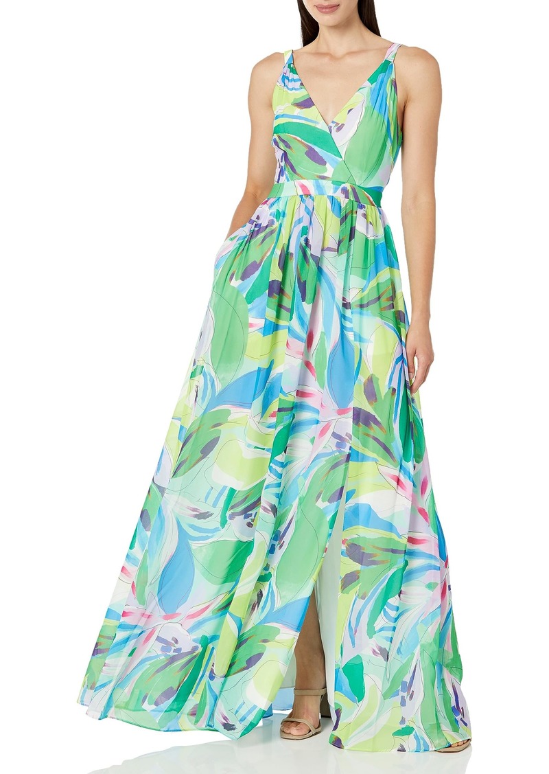 Aidan by Aidan Mattox Women's Printed Chiffon Maxi Dress