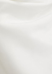 Aidan Mattox - Crystal-embellished draped stretch-satin mini slip dress - White - US 8
