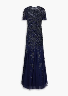 Aidan Mattox - Embellished tulle gown - Blue - US 0
