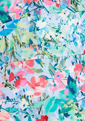 Aidan Mattox - Off-the-shoulder wrap-effect floral-print crepe dress - Blue - US 4