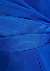 Aidan Mattox - Pleated satin mini wrap dress - Blue - US 0
