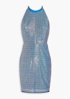 Aidan Mattox - Sequined tulle mini dress - Blue - US 2