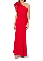 Aidan Mattox by Adrianna Papell One-Shoulder Trumpet Gown
