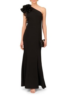 Aidan Mattox by Adrianna Papell One-Shoulder Trumpet Gown