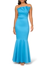 Aidan Mattox by Adrianna Papell Ruffle Strapless Mikado Mermaid Gown