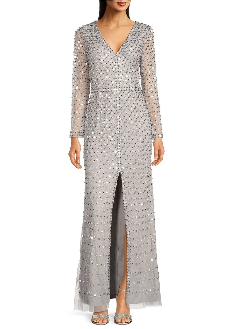 Aidan Mattox by Adrianna Papell Women's Beaded Mermaid Gown