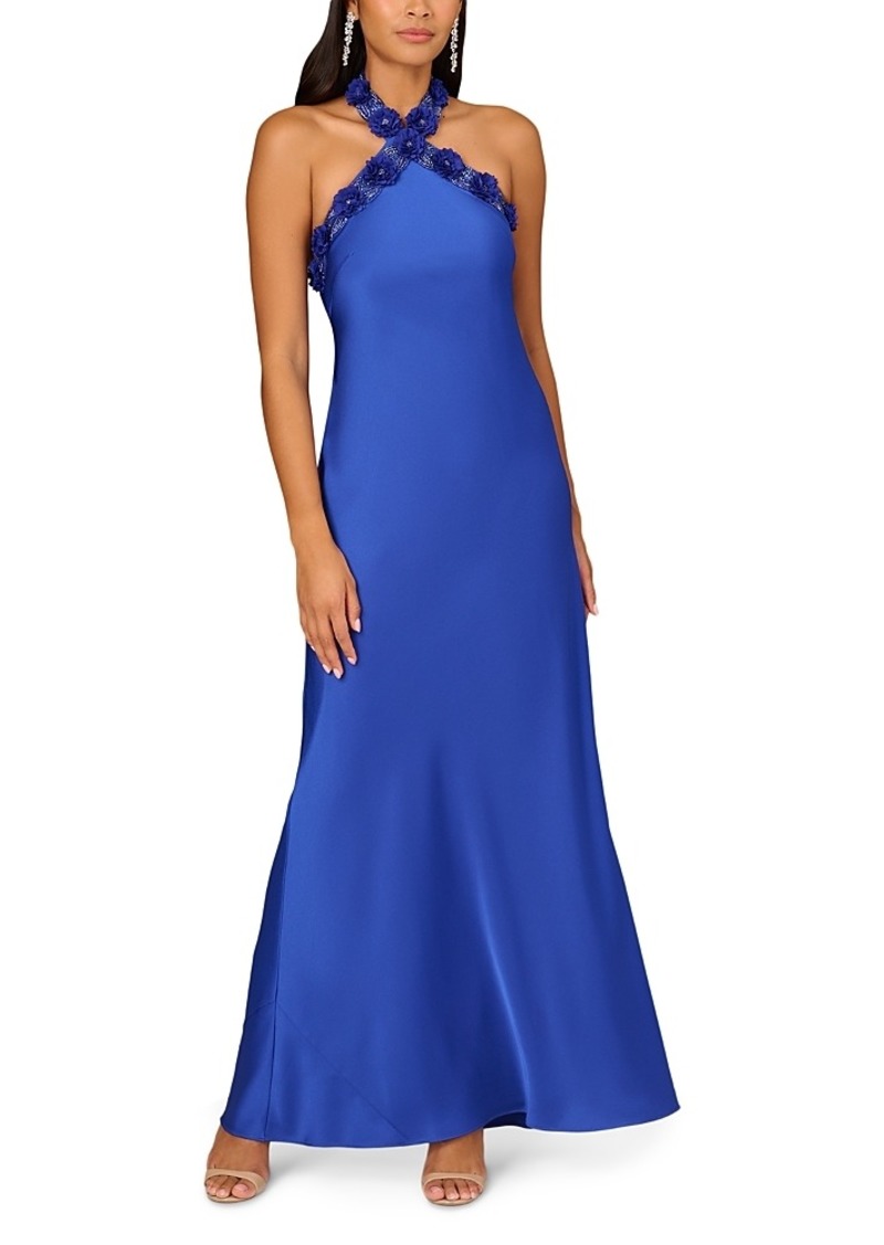 Aidan Mattox Embellished Halter Gown