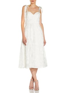 Aidan Mattox Embroidered Corset Cocktail Midi Dress in Ivory at Nordstrom