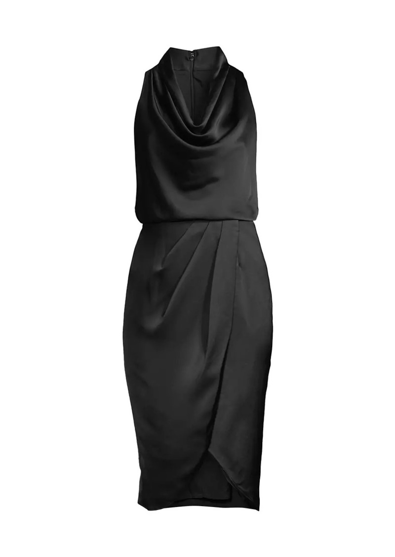 Aidan Mattox Cowl-Neck Cocktail Dress