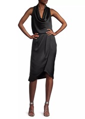 Aidan Mattox Cowl-Neck Cocktail Dress