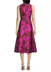 Aidan Mattox Floral Jacquard Midi-Dress