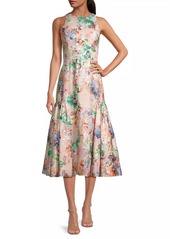 Aidan Mattox Floral Jacquard Midi-Dress