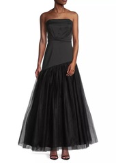 Aidan Mattox Mikado Strapless Ball Gown