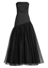 Aidan Mattox Mikado Strapless Ball Gown