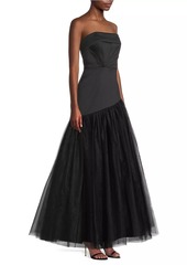 Aidan Mattox Mikado Strapless Ball Gown