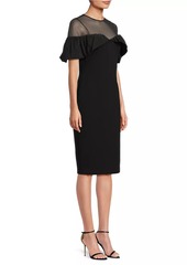 Aidan Mattox Paneled Bonded Crepe Midi-Dress