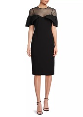 Aidan Mattox Paneled Bonded Crepe Midi-Dress