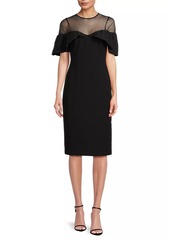 Aidan Mattox Paneled Bonded Crepe Midi-Dress