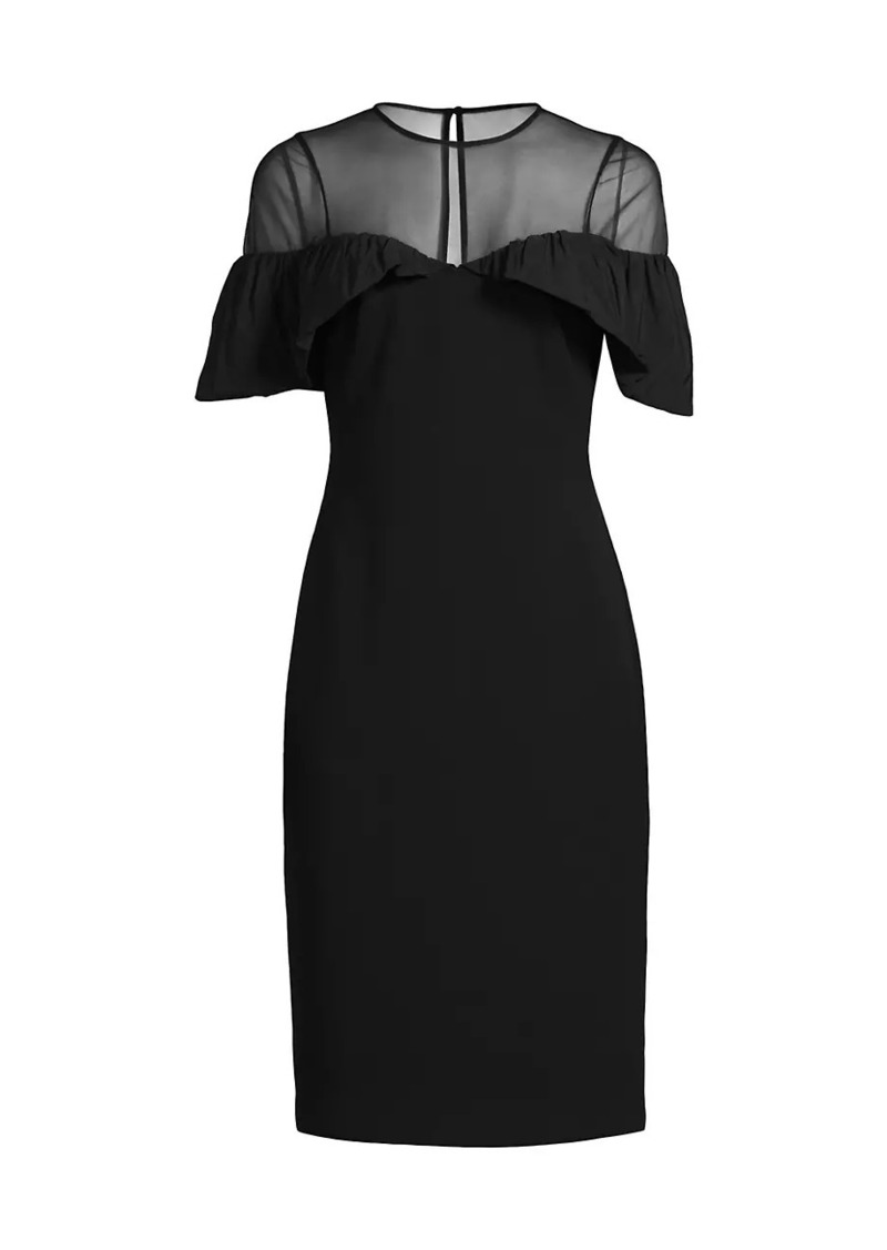 Aidan Mattox Paneled Bonded Crepe Midi-Dress