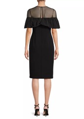 Aidan Mattox Paneled Bonded Crepe Midi-Dress