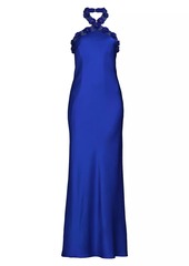 Aidan Mattox Satin Halterneck Mermaid Gown