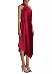 Aidan Mattox Satin Halterneck Midi-Dress